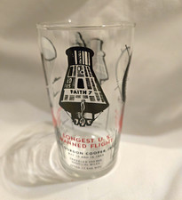 Vtg 1963 Project Mercury Space Flight Glass Faith 7 Alan Shepard Enos Explorer 1 picture