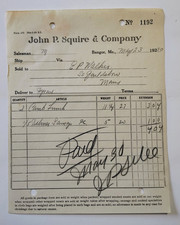 1930 John P. Squire & Company Billhead Invoice Bangor, Maine picture