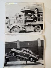 1940s car carrier photos delivering 1941 Buick Special Sedanet  Chicago Rare picture