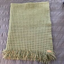 Vintage PENDLETON Virgin Wool Blanket Green USA 61