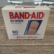 Vintage Johnson & Johnson Band-Aid Bandages Advertising 1989 White Red Blue picture