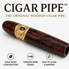 Durable Wooden Wood Smoking Pipe Tobacco Cigarettes Cigar Pipes Enchase Gift picture