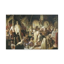 Vasily Perov - Nikita Pustosviat, Dispute - Canvas Wall Art picture