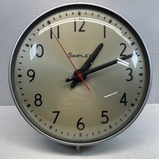 VINTAGE 1950s 1960s Simplex Bubble Glass Wall Clock Model 507-049 RETRO picture