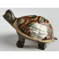 Vintage Italian Majolica Turtle Liqueur Bottle Corfinio Barattucci Chieti picture
