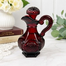 Vintage Avon 1876 Cape Cod Collection Ruby Red Cruet Bottle Stopper picture
