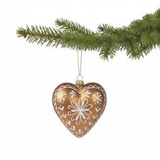 Holiday Lane Gingerbread Village Glass Heart Ornament picture
