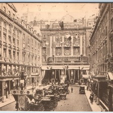 c1900s London, England Hotel Cecil Courtyard Antique Postcard Carriages Motor picture