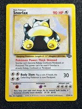 Snorlax 27/64 Pokemon Card 1999 Jungle Set WOTC Vintage Non Holo Rare MP picture