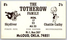 Vintage QSL CB Radio Postcard The Totherow Family McLoud Oklahoma Skydiver B77 picture