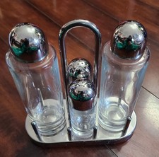 Vintage Alessi 5070 Condiment Set by Ettore Sottsass | Postmodern Italian Cruet picture