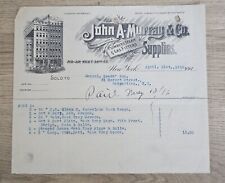 1916 Plumbers Steam & Gas Fitters Illustrated Billhead Receipt  New York picture