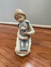 NAO by Lladró Girl with Teddy Bear Figurine, Made in Spain, Vintage Porcelain picture