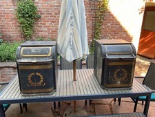 Henry Troemner Set of (2) Coffee Bin 19th Century Toleware Final Sale picture