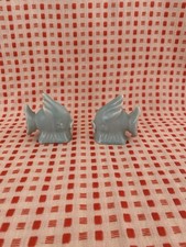 Vintage Ceramic Blue Kissing Fish Figurines picture