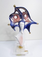 Vtge Galos Porcelain Sculptur Gold Accents Handcrafted Abstrac Modern Art Rare picture