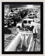 9.5X12 FRAMED 1965 FORD SHELBY MUSTANG AUTO ASSEMBLY LINE REPRODUCTION PRINT picture