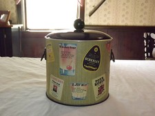 VINTAGE OLD BAR 1960S VARIOUS LIQUOR DRINKS METAL ICE BUCKET picture