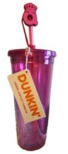 NEW 2025 Dunkin Summer Cup PINK Ombre Acrylic Tumbler Coffee Tea picture