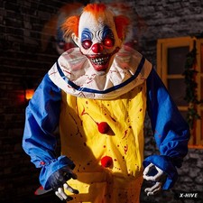 HW-72SKC Lighted Holiday Displays Halloween Animatronic 6ft Killer Clown 72inch picture