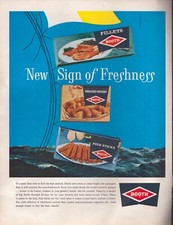 1963 Booth frozen fish fillets sticks breaded shrimp Vintage Ad picture
