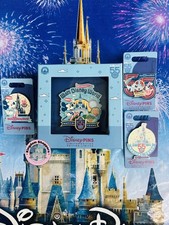2026 Disney Parks Walt Disney World 55th Anniversary 4 Pin Mini Jumbo Set LE LR picture