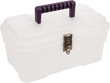 Clear Plastic Toolbox with Removable Tray & Steel Latch picture