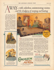 1927 Congoleum Gold Seal Art-Rugs Color Magic Womans Bedroom  - Vintage Print Ad picture