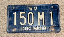 1960 Indiana Motorcycle Dealer License Plate IN MC Tag picture
