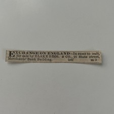 Blake Bros. & Co. Exchange on England 1860 Boston Clipping TAJ7-S61 picture