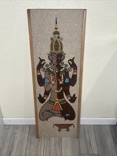 MCM Buddha/Shiva Wall Hanging Gravel Art Textured Sand & Stones 36”x 12”x 1/2” picture