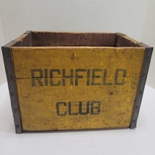 Vtg HTF Richfield Club Soda Bottle Crate 1935 St. Louis Mo Union Made Nice Rare  picture