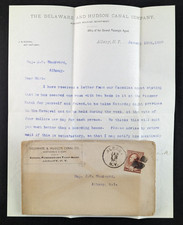 Antique 1867 Delaware Hudson Canal Travel Agent Albany NY Envelope & Letterhead picture