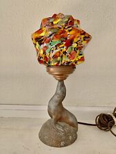 VINTAGE Art Deco Table Lamp, Czech Glass Shade picture