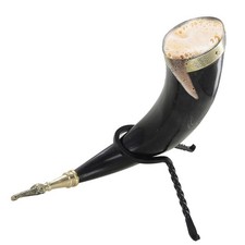 Medieval Viking Ceremonial Horns of Odin Renaissance Drinking Horn Stand Set picture