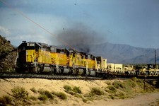 Union Pacific 3939+ UP ORIGINAL PHOTO SLIDE at Shawmut, military freight picture