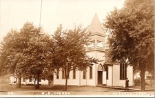 Russell Iowa Historic Methodist Episcopal Church Vintage RPPC Postcard 23436 picture