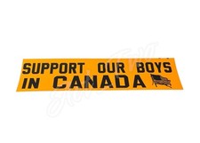 Vintage 1970’s Support Our Boys In Canada USA Flag Bumper Sticker UNUSED picture