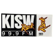 Vtg 1992 Rock KISW 99.9 FM Seattle PNW radio station sticker un-used picture