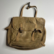 1943 Vintage U.S. Army Canvas Field Pack Bag Khaki Military Gear WWII Utility picture