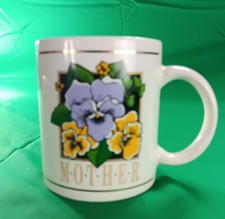 Vintage J.I.I. Ceramic Coffee Mug Mother Floral Floral Design 1996 Gift picture