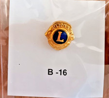 REGULAR B-16 Lions International Membership Lapel Pin Gold Toned New IN PACKAGE picture