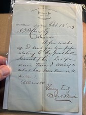 1873 Miller & Van Volkenburgh Equitable Building NY Counsellors Law Handwritten picture