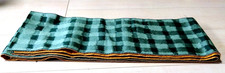 Reversible Hanhaba Obi – Check & Gold – 392cm × 16.5cm – Japanese Kimono Belt picture