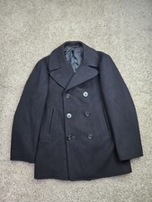Vintage USGI Kersey Peacoat Size 40 Mens Blue 8 Button Wool Penbrooke 1970 picture