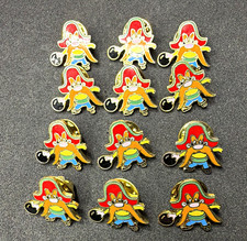 Vintage Yosemite Sam Enamel Lapel Pin Lot of 12 Gold Tone Pinbacks picture