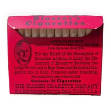 NOS Vintage Dr Blossers Medicinal Cigarettes Box Asthma Quack Medicine Colds Usa picture