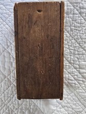 Antique Wooden Box with Sliding Lid, Primitive Folk Art, 10