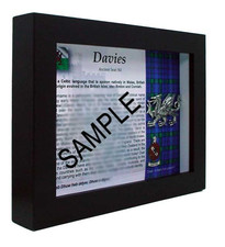 Davies -  Welsh family name of Wales - Framed Family Memento keepsake picture