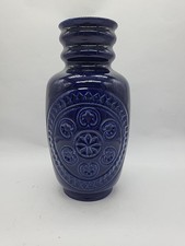 Jasba Keramik Ceramic Cobalt Blue  Rings Vase 8